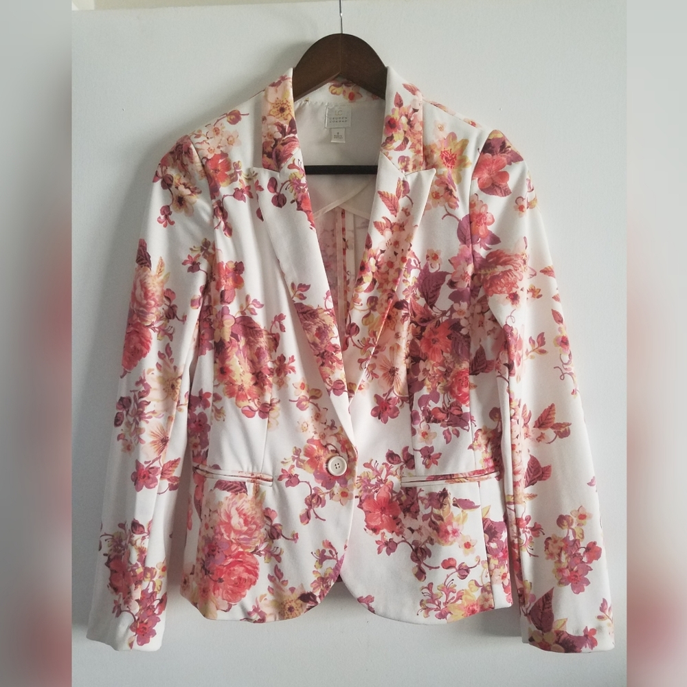 LC Lauren Conrad Floral Blazer EUC